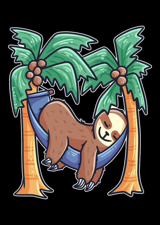 sleeping sloth in a hammoc
