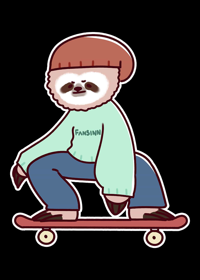 Sloth cool skateboard half