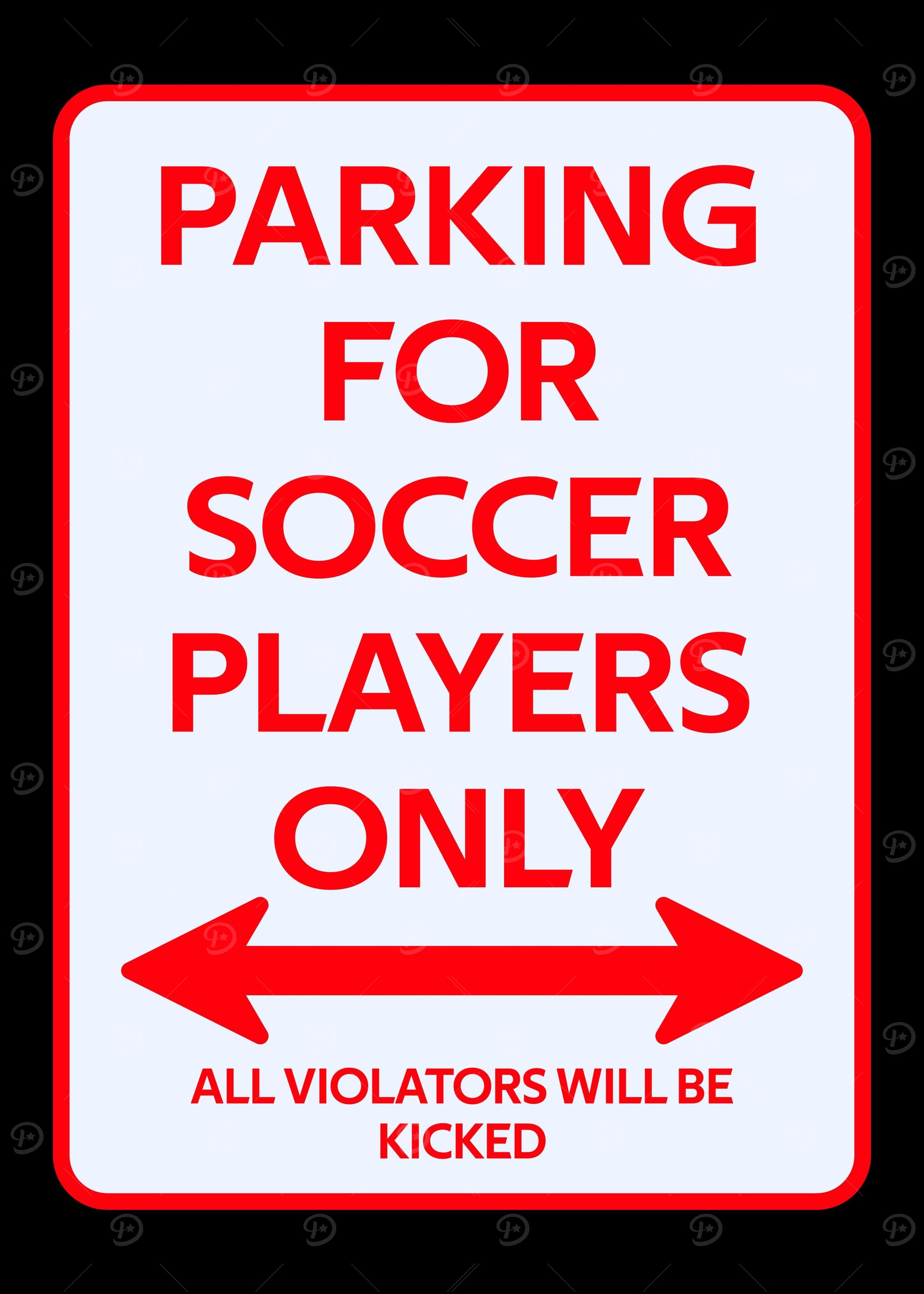 Footballer Parking sign