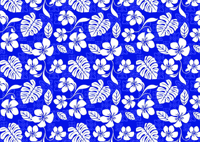 Dark Blue Aloha Pattern