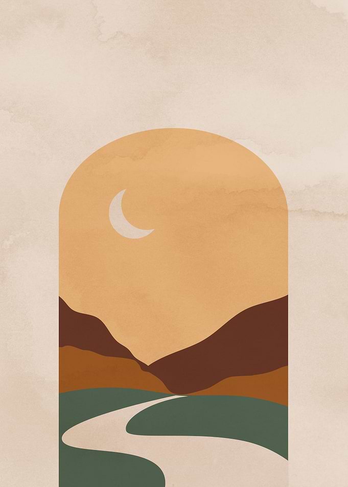 On the Road Moon Print