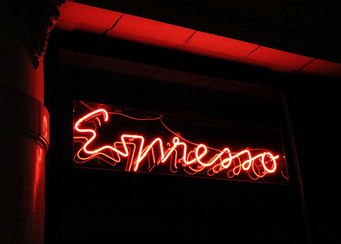 Neon Espresso In Window