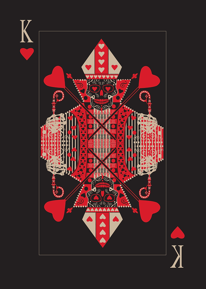 King skull card heart Pop