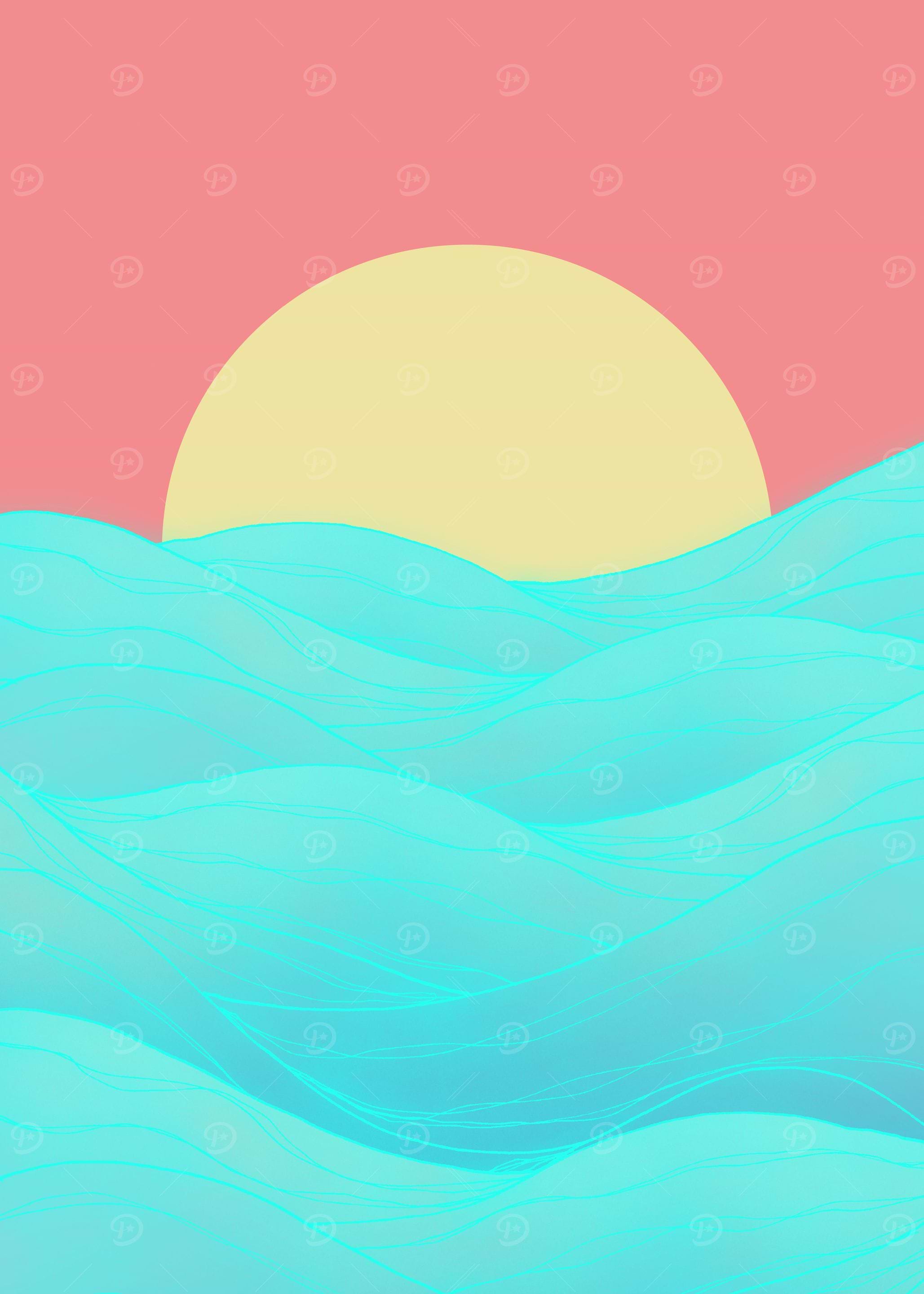 The calm spring sea