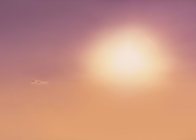 Blurred sun in the sky