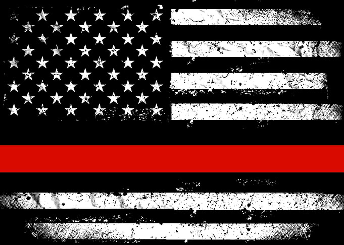 Thin Red Line USA Flag