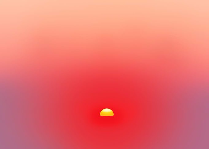 Red sky with sun