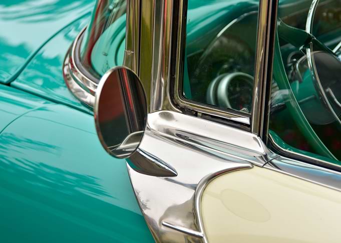green vintage classic car