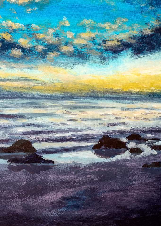 Beautiful sunset on beach