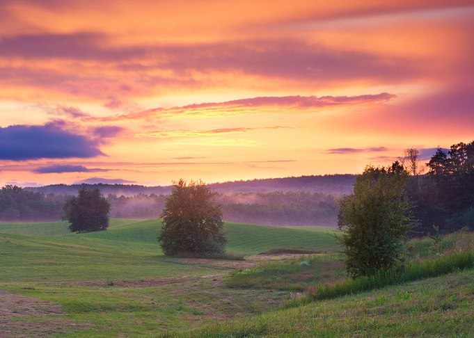 Day Sun Set Hot Red Sky Tr