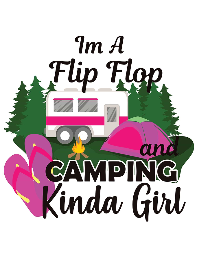 Camping Flip Flop Girl