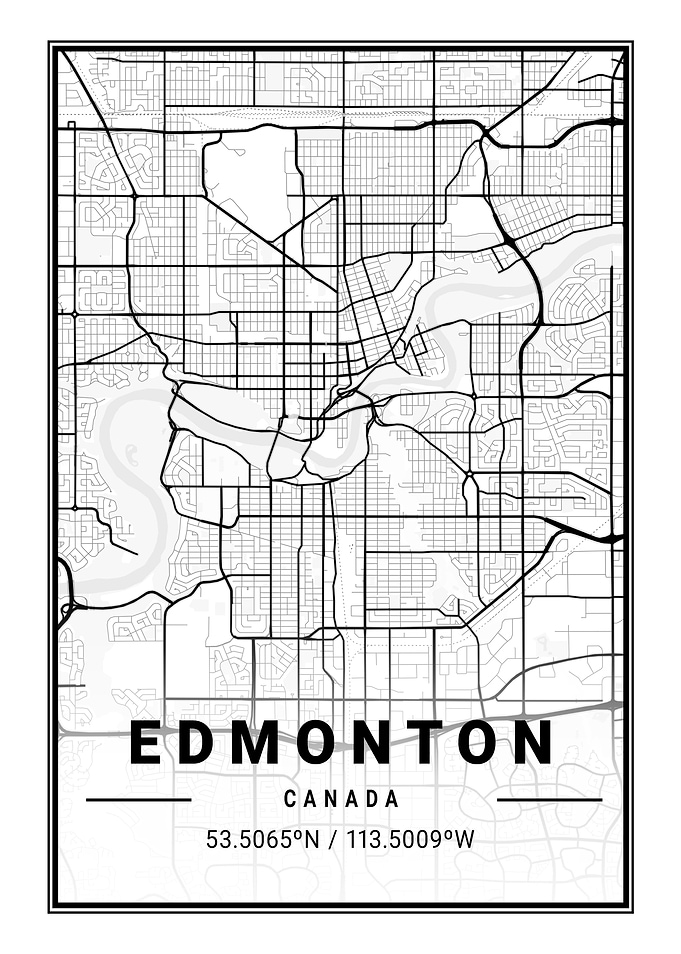 Edmonton Light City Map