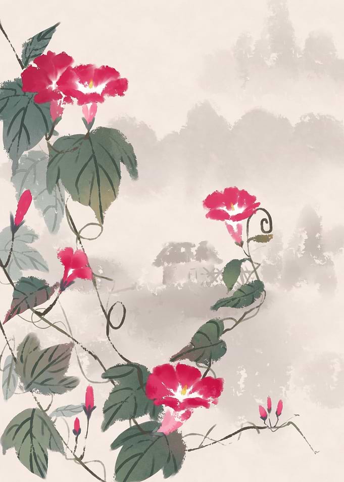 Flowers painting ink