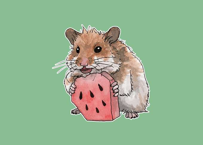 Golden hamster watercolor