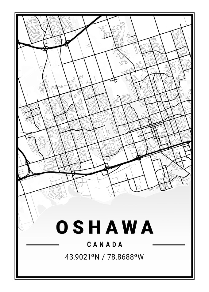 Oshawa Light City Map