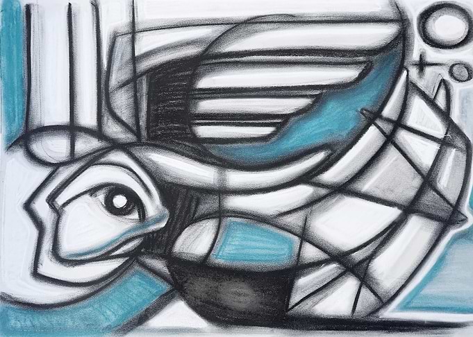 Angel charcoal drawing