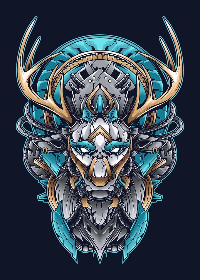 Gold Sci Fi Deer Trophy