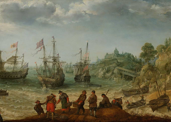 Ships off a Rocky Coast.jp