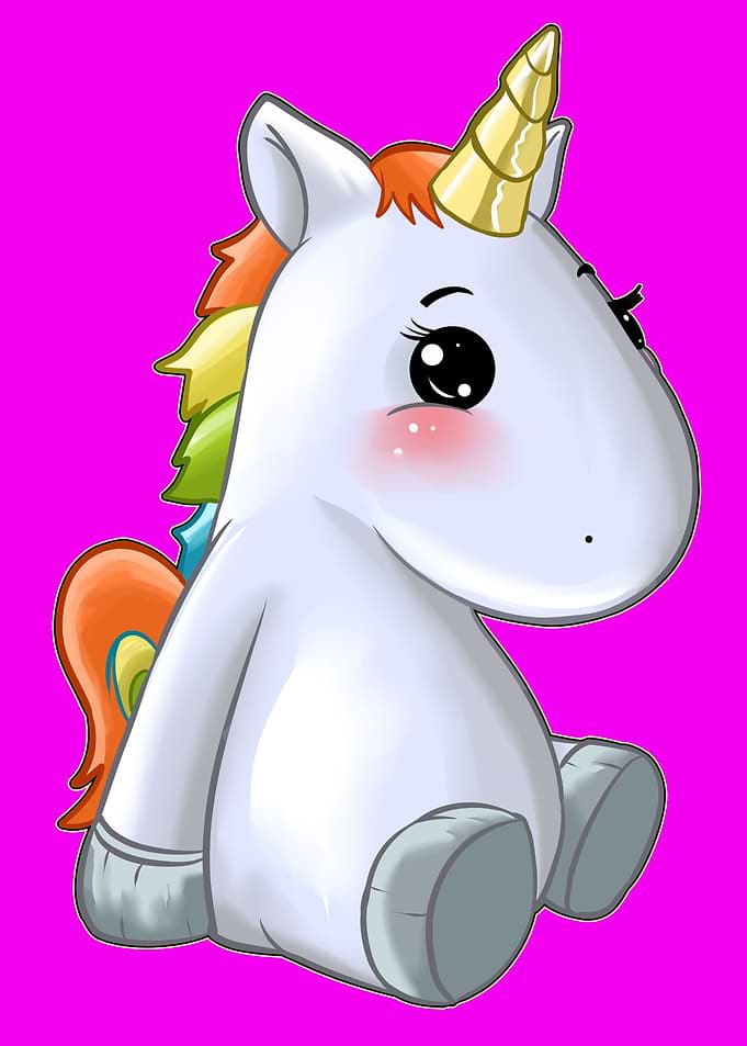Sitting Unicorn Kawaii