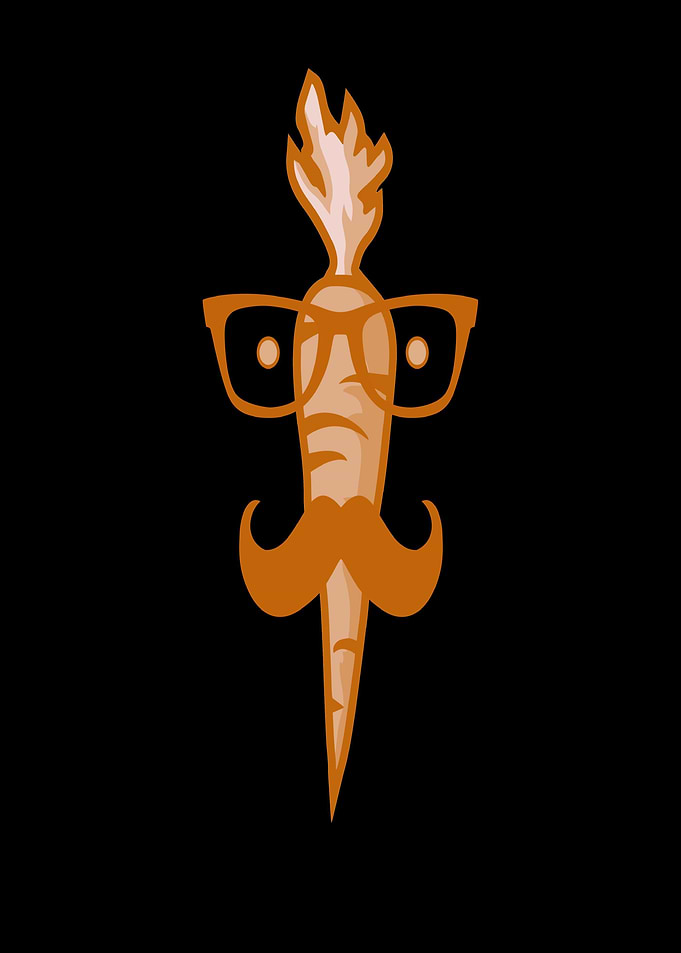 Vegan carrot as hipster