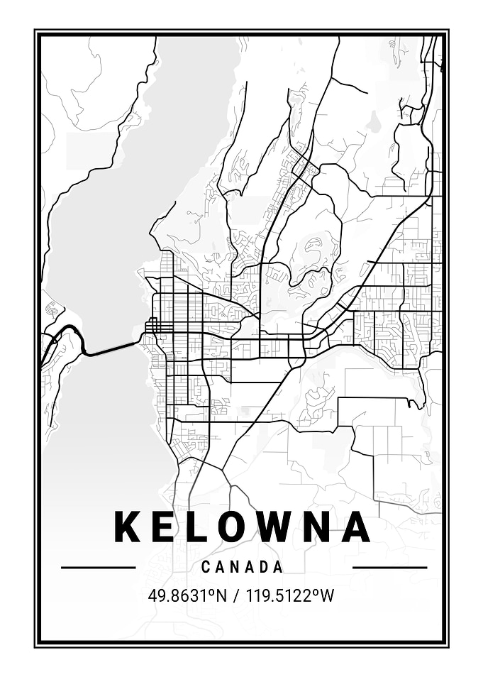 Kelowna Light City Map