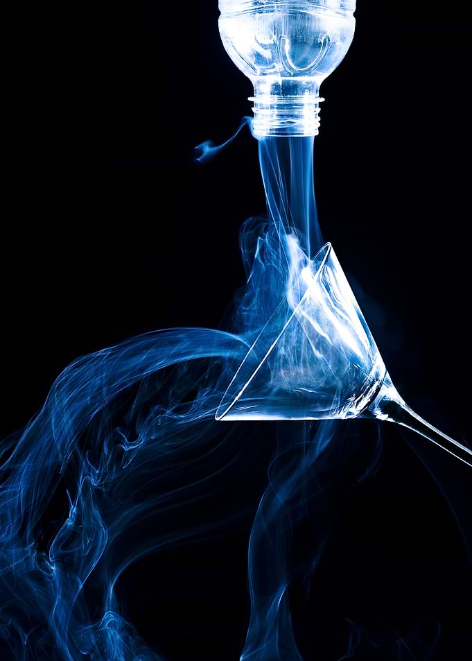 Smoking Glass and Bottle