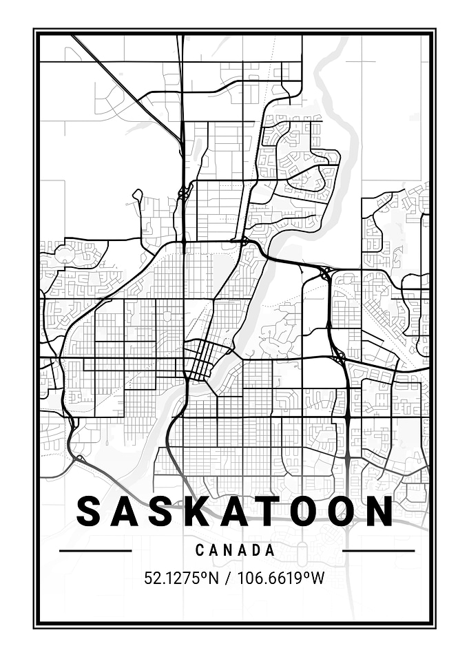 Saskatoon Light City Map