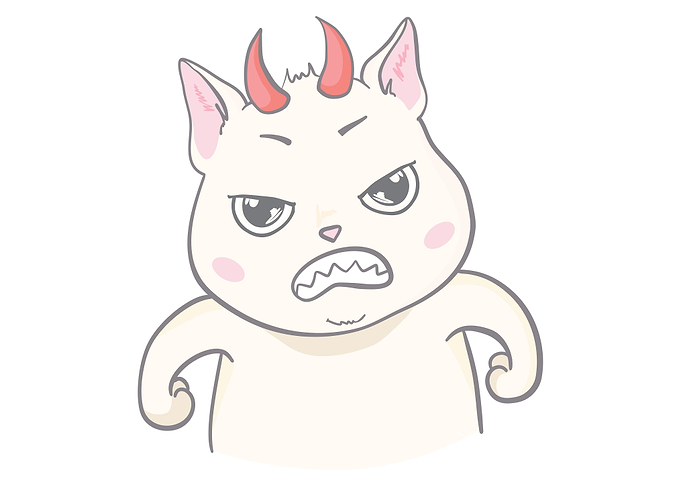 Cute cat angry expression