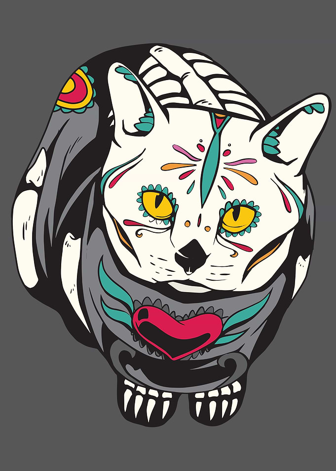 Sugar Skull Cat