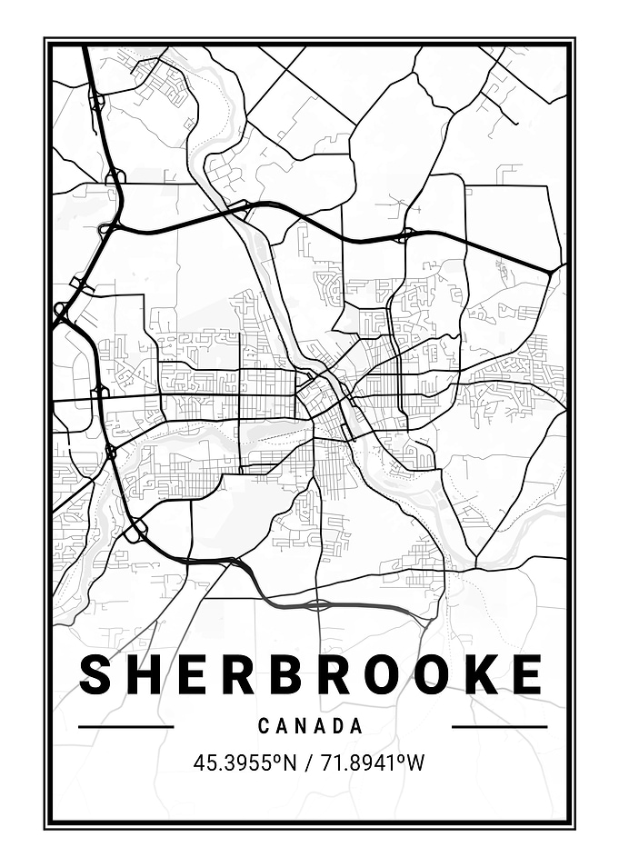 Sherbrooke Light City Map