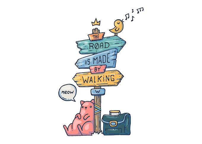 Cute cat the road