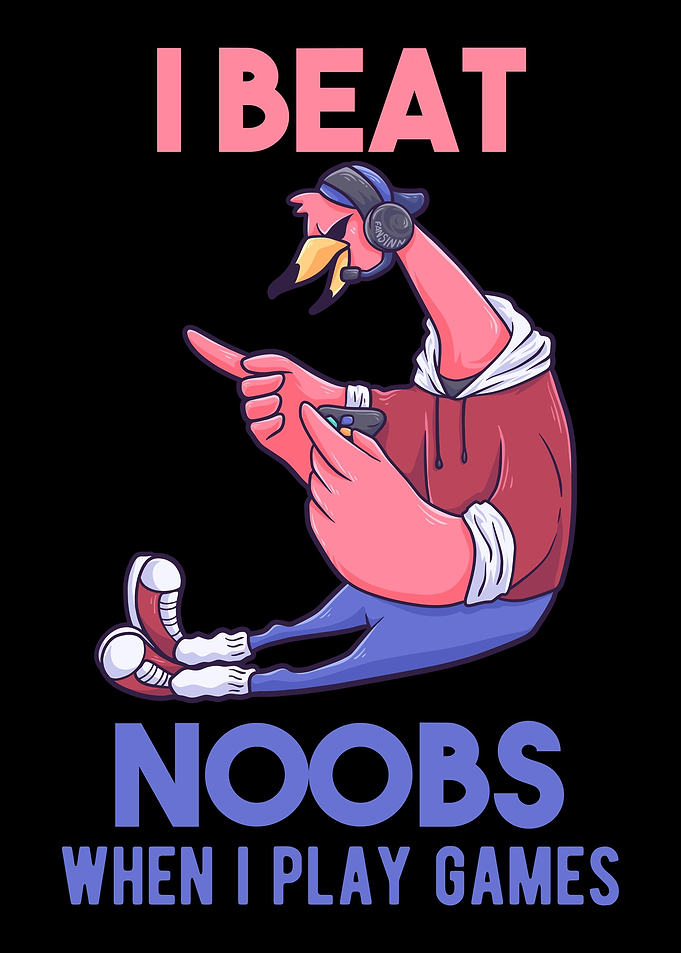 Gamer Noob Flamingo funny