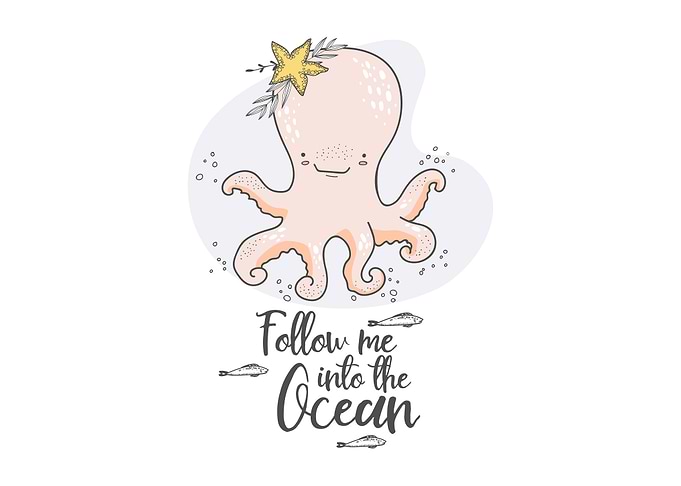 Cute cartoon octopus
