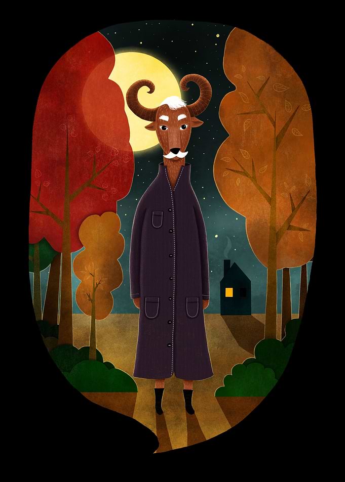 Deer Creature at Night