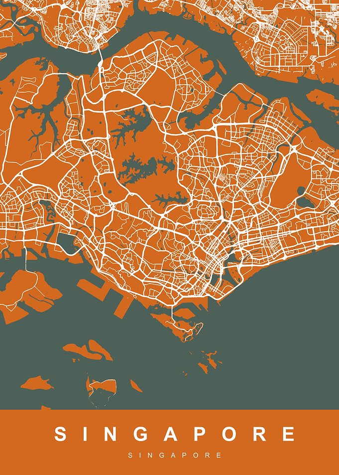 Map Singapore Orange