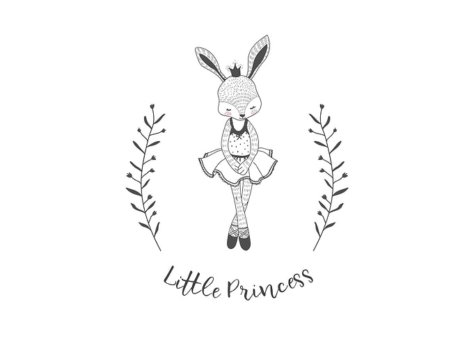 Cute rabbit little princes