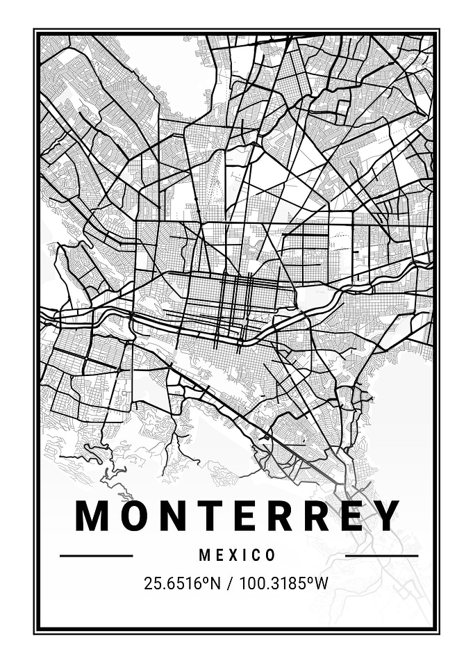 Monterrey Light City Map