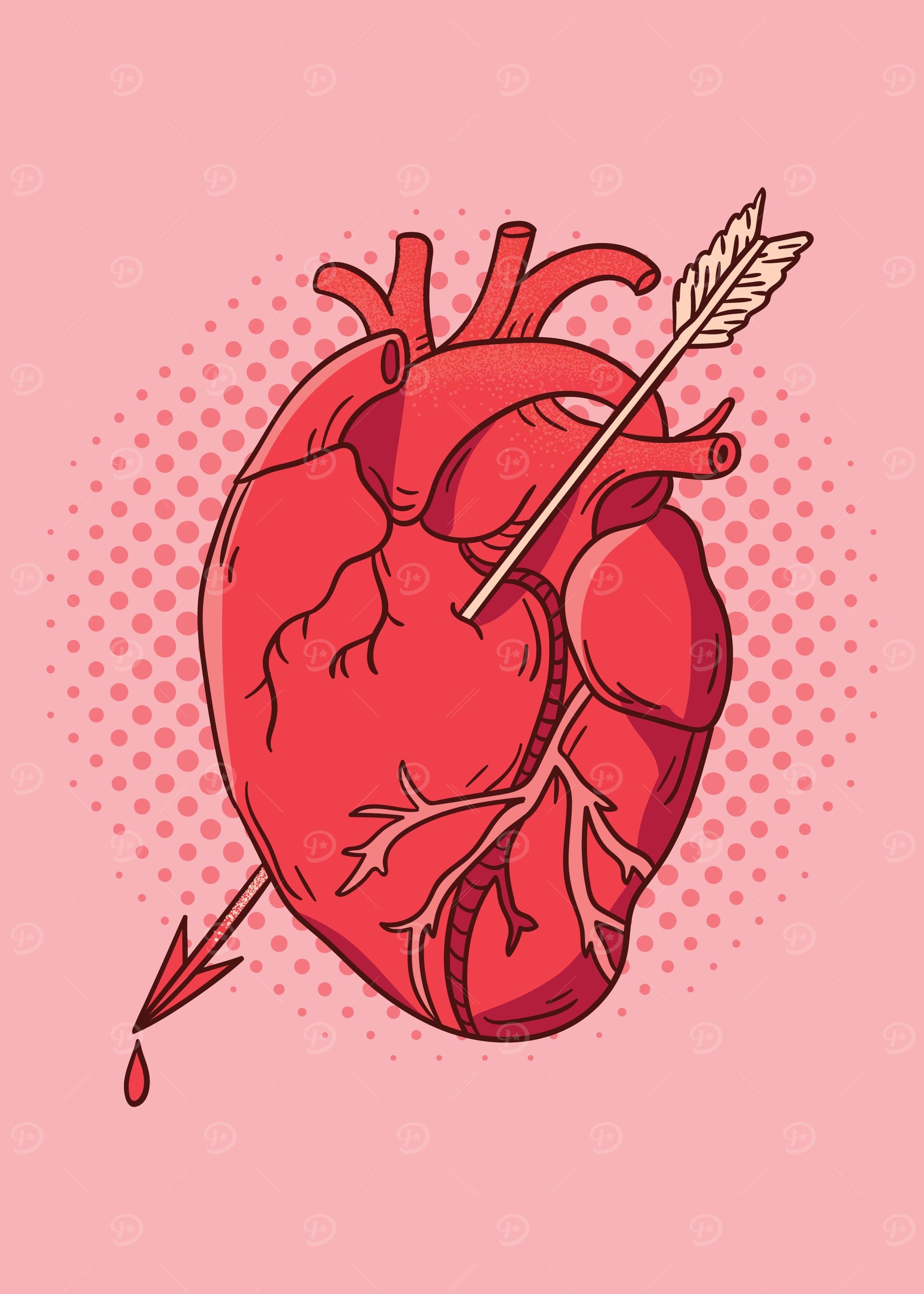 Arrow through heart