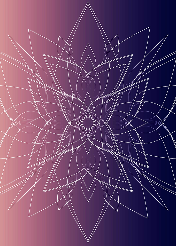 Red blue floral mandala