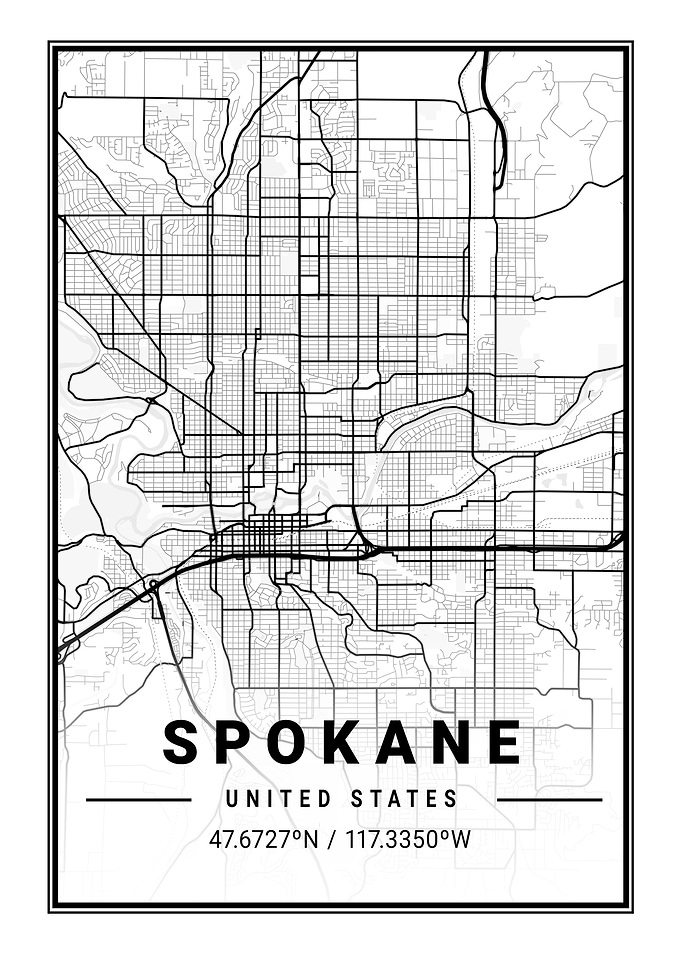 Spokane Light City Map