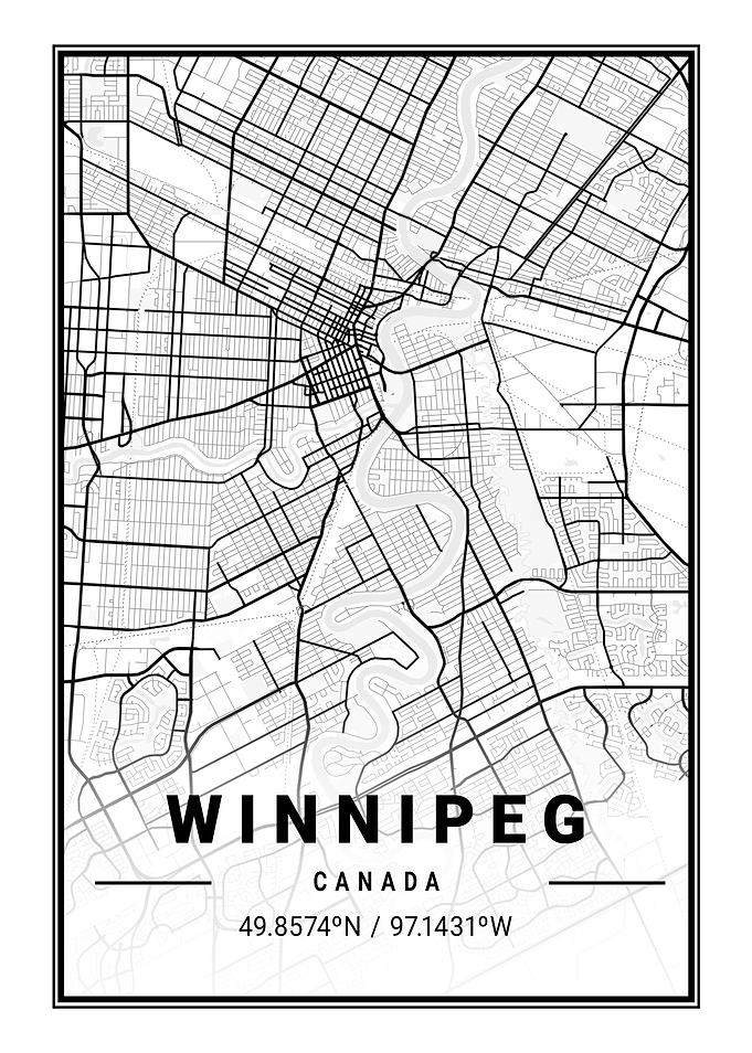 Winnipeg Light City Map