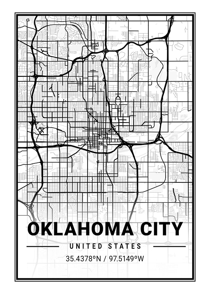 Oklahoma City Light Map