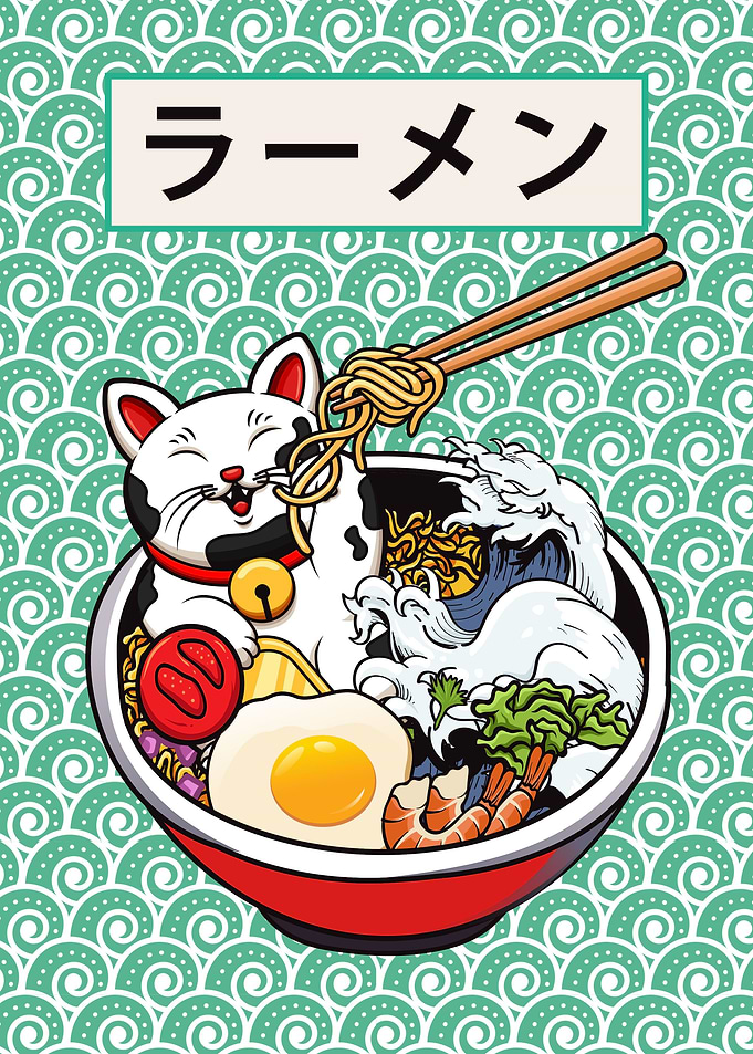 Cat Kitty Ramen Food