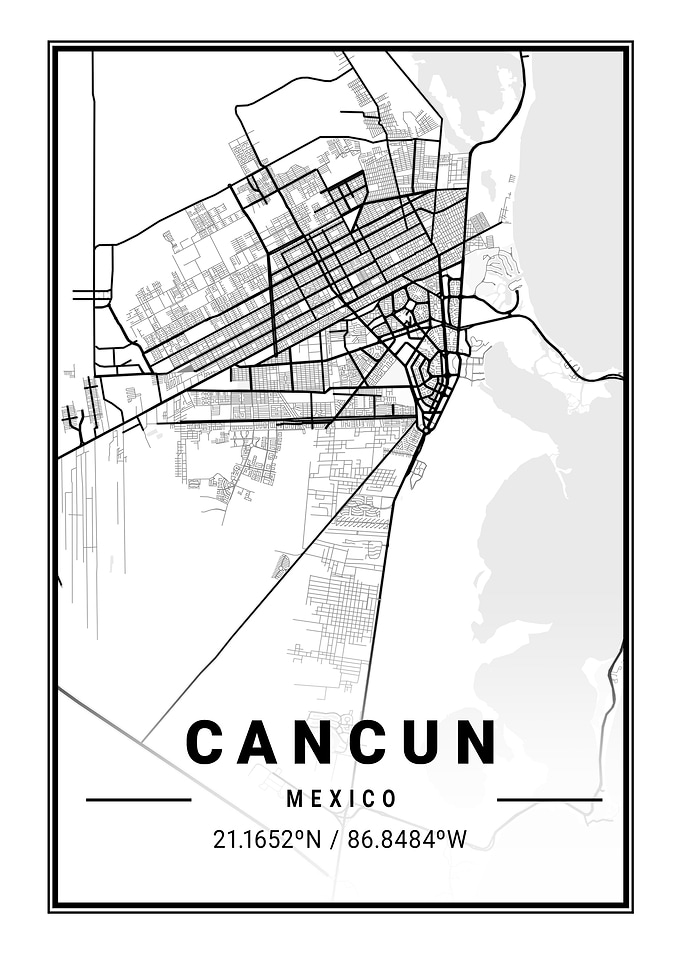Cancun Light City Map