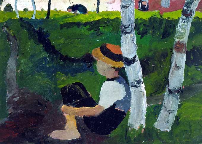 Boy under Birch Trees
