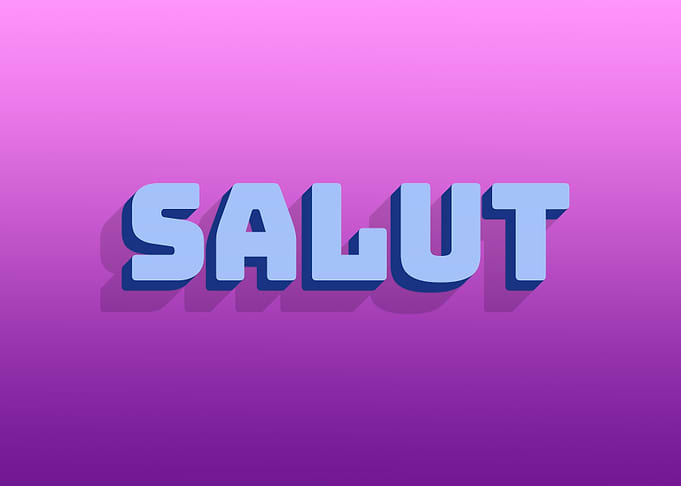Greeting series word salut