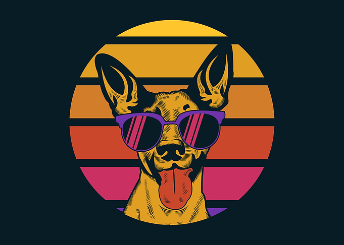 Cute dog retro