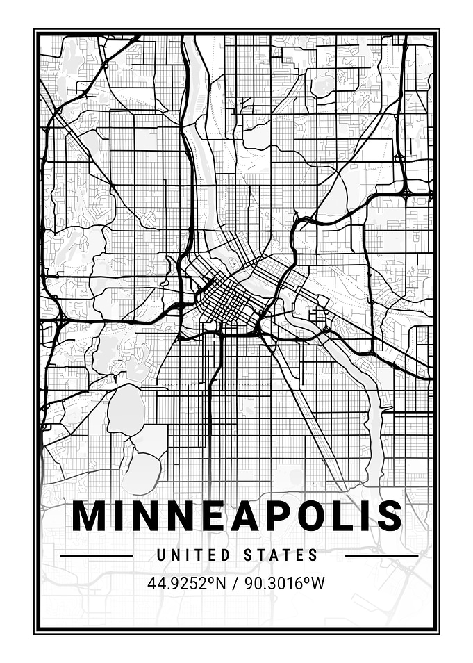Minneapolis Light City Map
