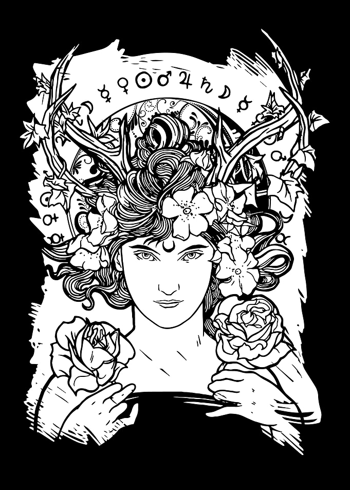 illustration of a witch