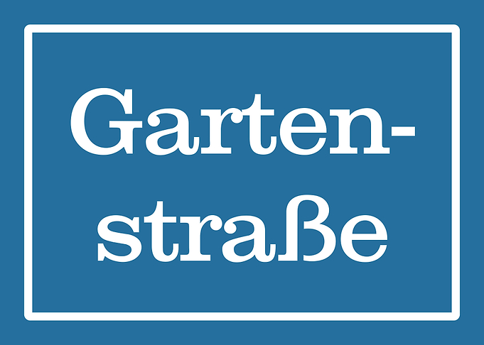 Gartenstrasse Schild